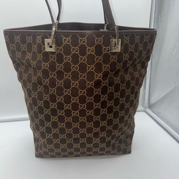 Gucci Brown Monogram Tote Bag - Picture 1 of 14